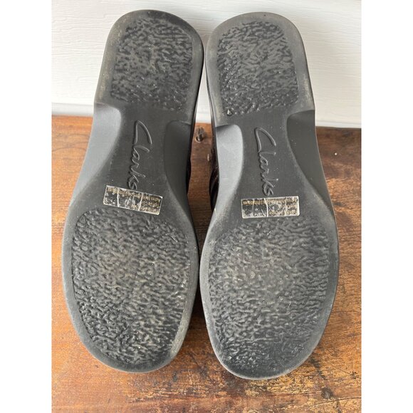 Clarks Brown Leather Womens Slip-On Mules Size 8M - Picture 4 of 5